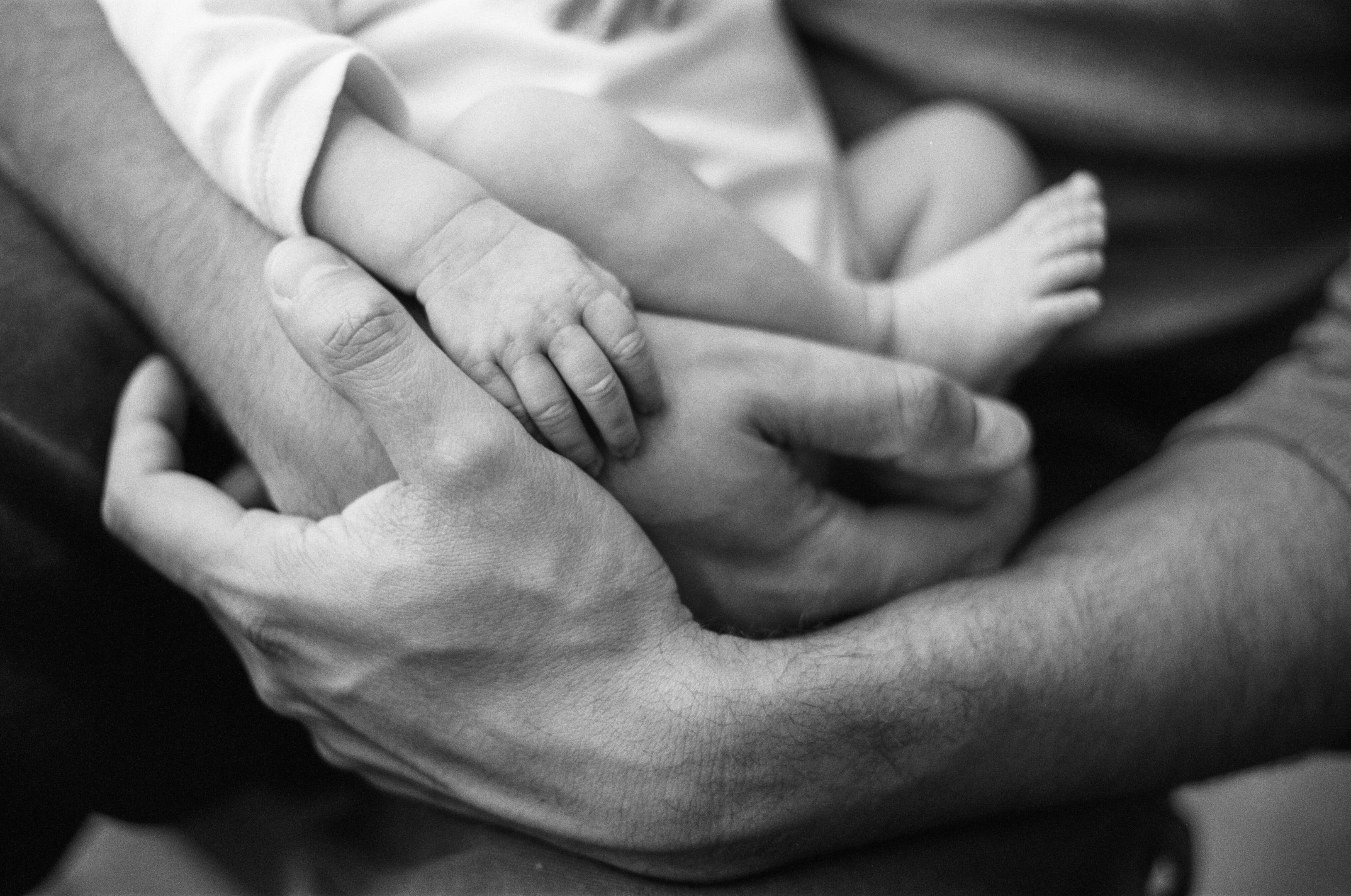 Detail photo of a Pittsburgh area newborn by photographer Nate Weatherly